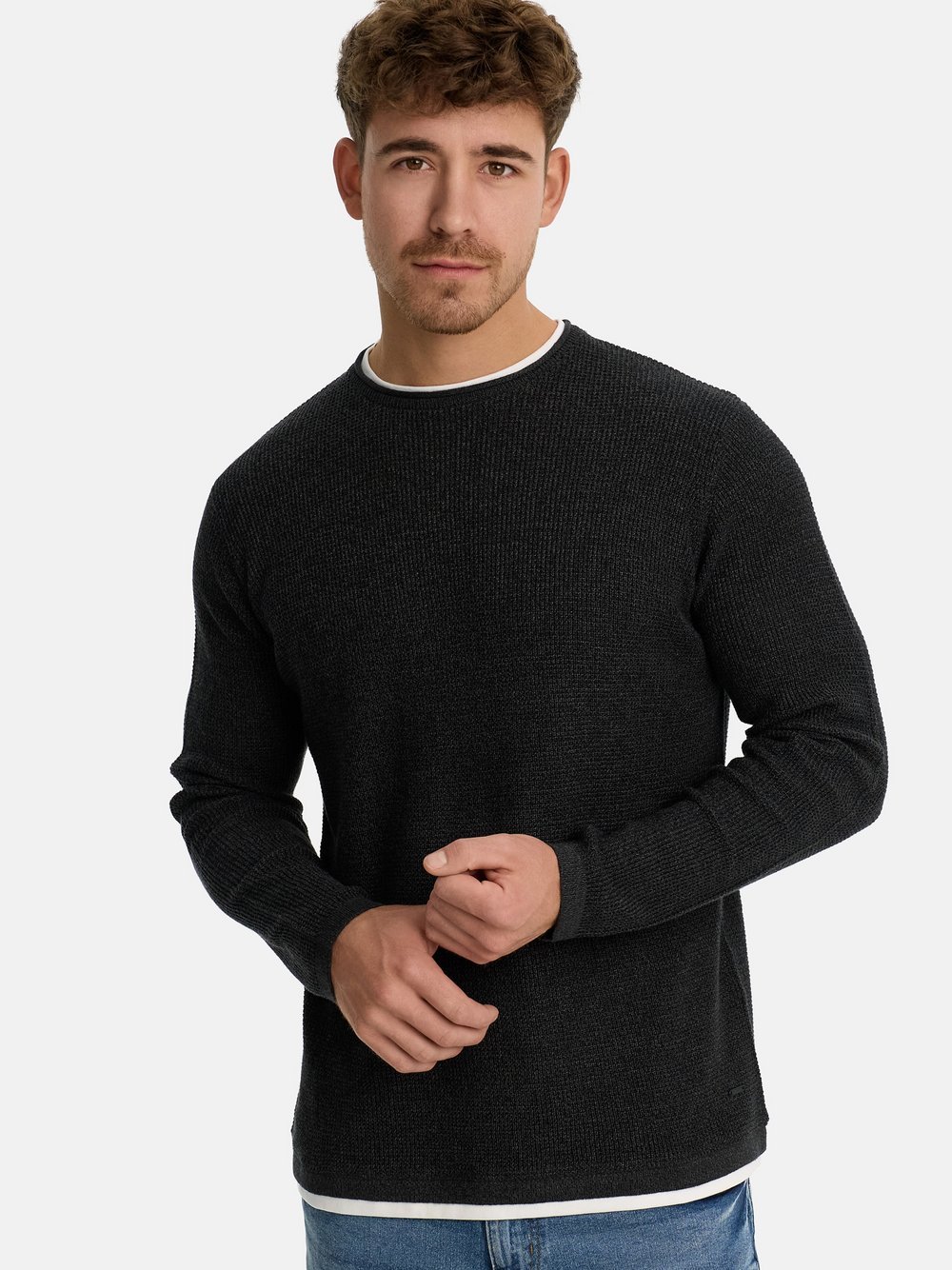 Indicode Strickpullover Herren Baumwolle grau, XL