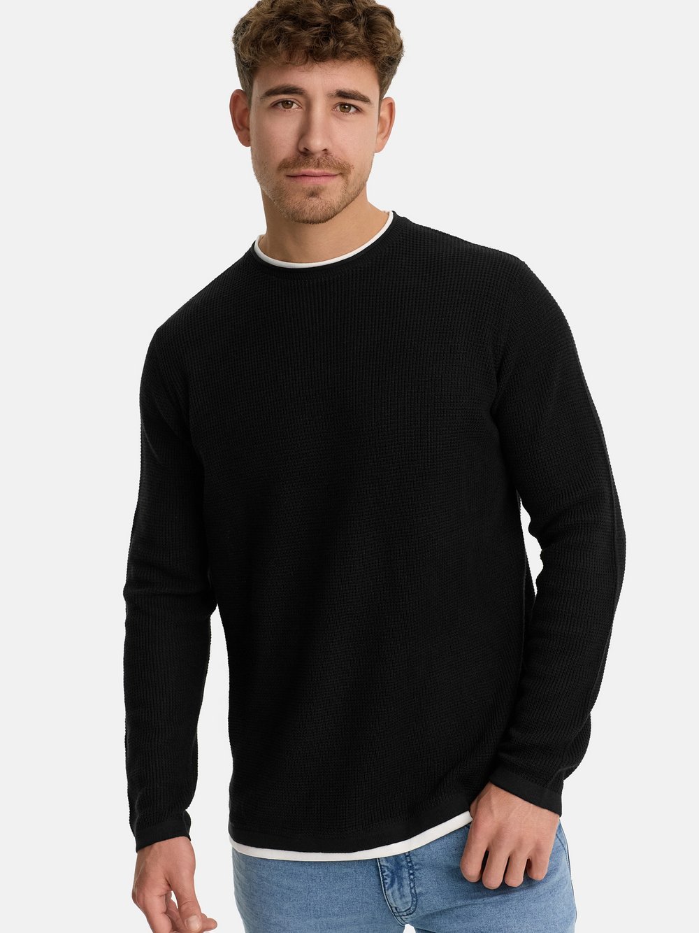 Indicode Strickpullover Herren Baumwolle schwarz, XL