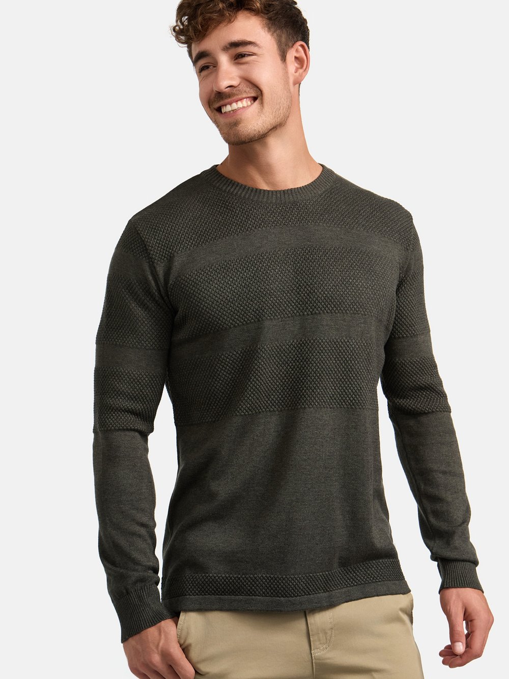 Thumbnail - Kronstadt Strickpullover Herren Baumwolle grün, L