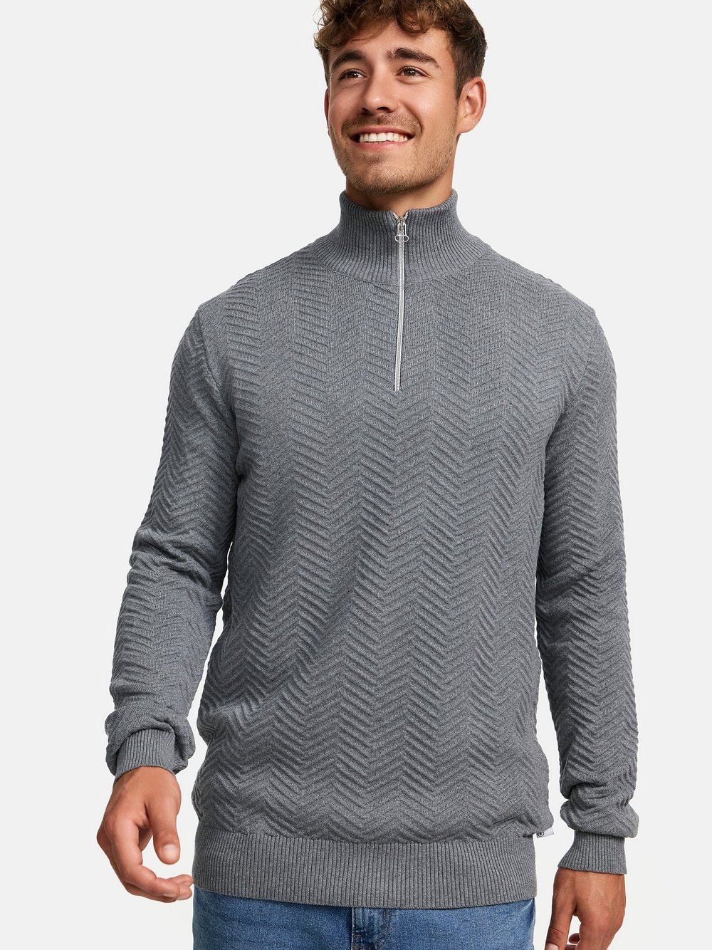 Thumbnail - Kronstadt Strickpullover Herren Baumwolle grau, XXL