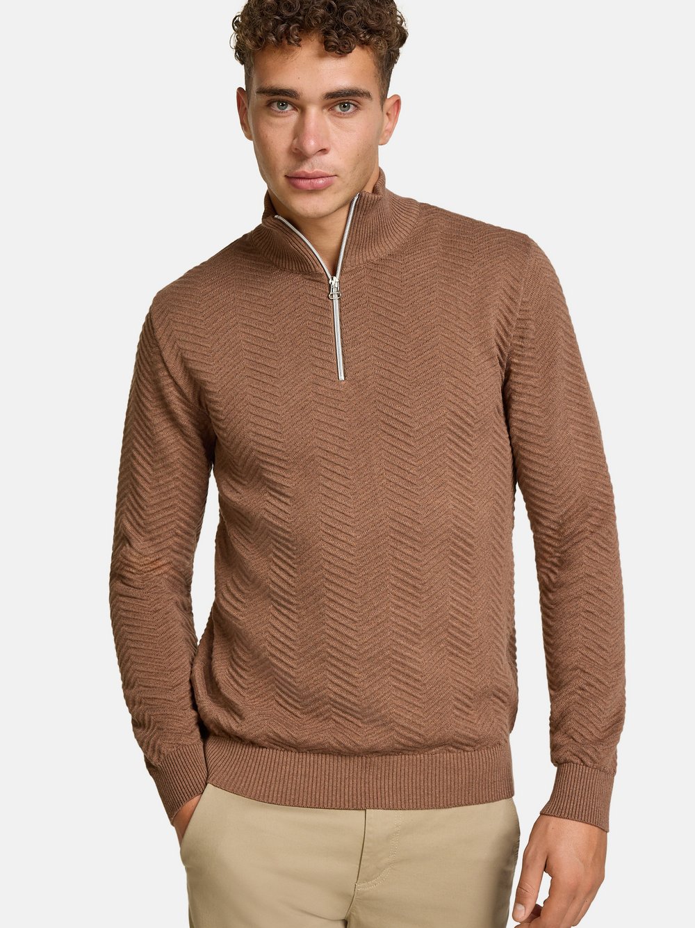 Kronstadt Strickpullover Herren Baumwolle braun, L