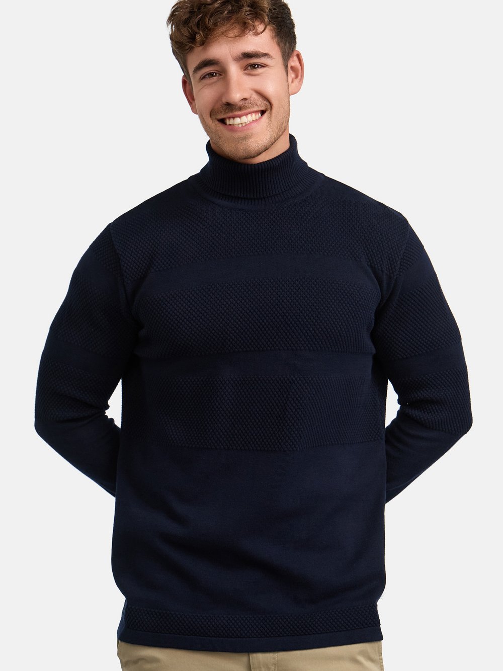 Kronstadt Strickpullover Herren Baumwolle blau, S