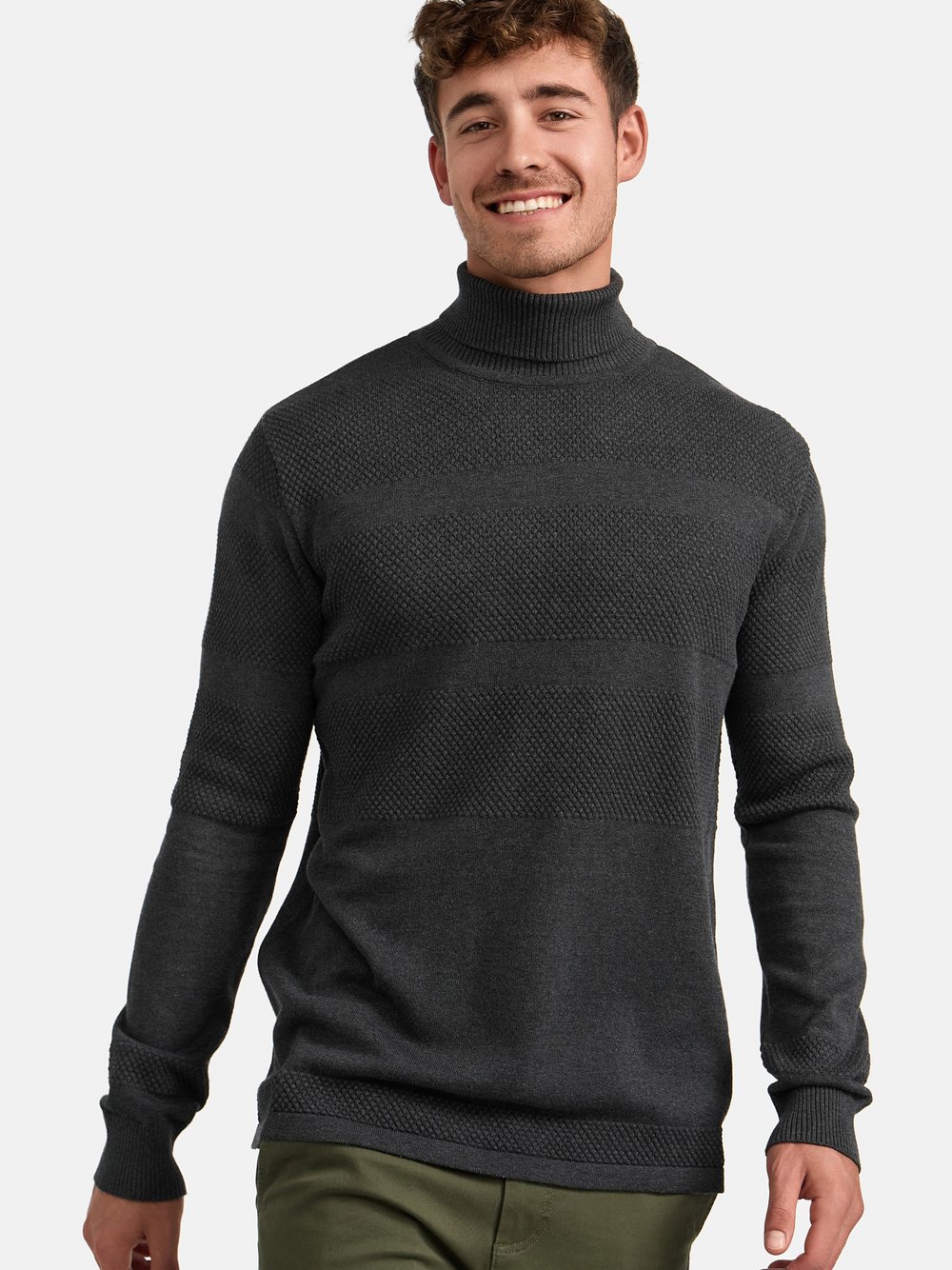 Kronstadt Strickpullover Herren Baumwolle grau, S