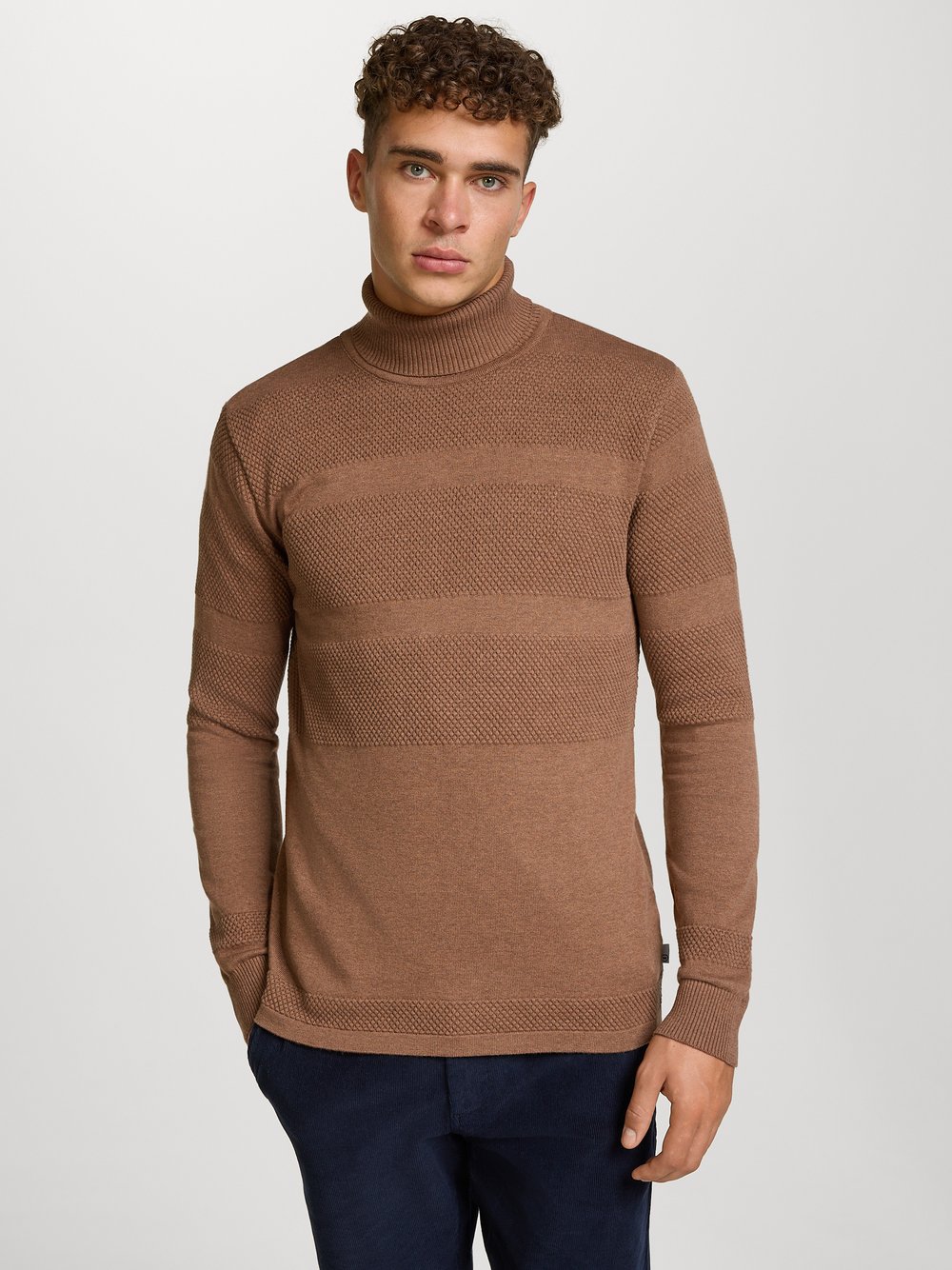 Kronstadt Strickpullover Herren Baumwolle braun, XXL