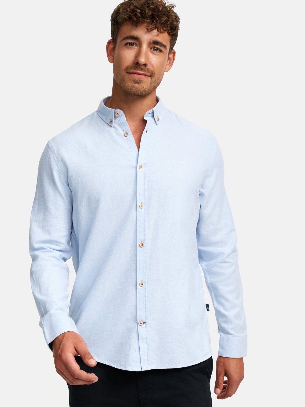 Thumbnail - Kronstadt Hemd Langarm Herren Regular Fit Baumwolle blau, M