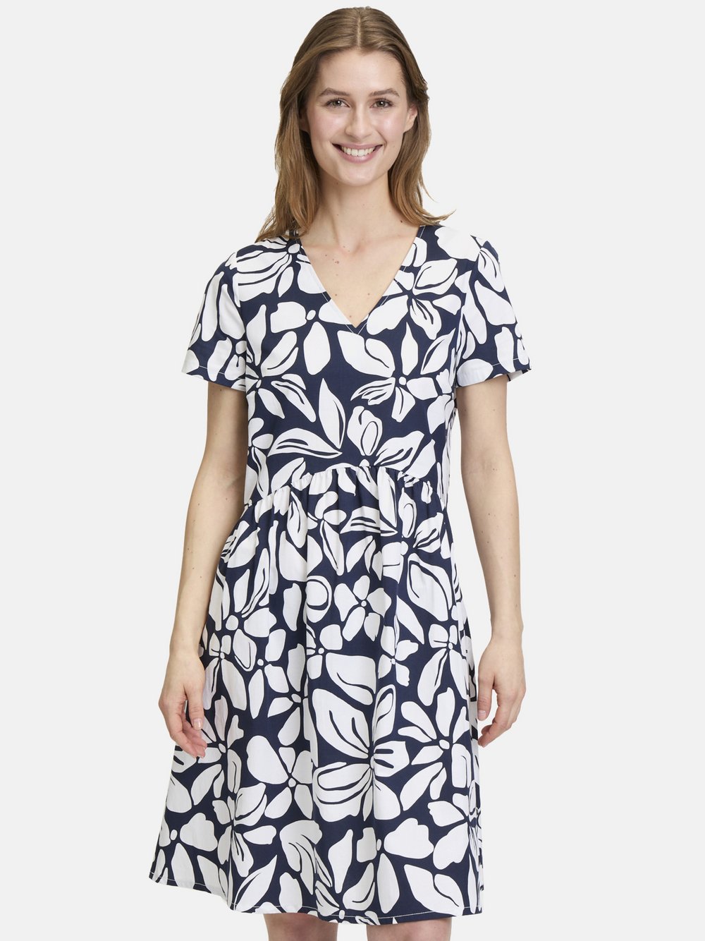 Vera Mont Sommerkleid Damen Baumwolle blau gemustert, 38