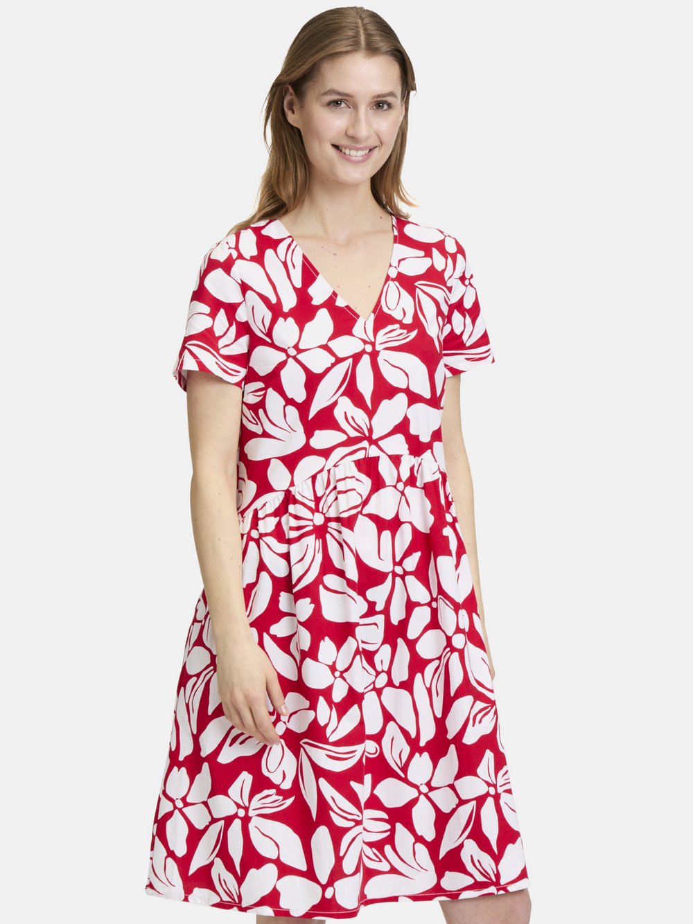 Vera Mont Sommerkleid Damen Baumwolle rot gemustert, 40