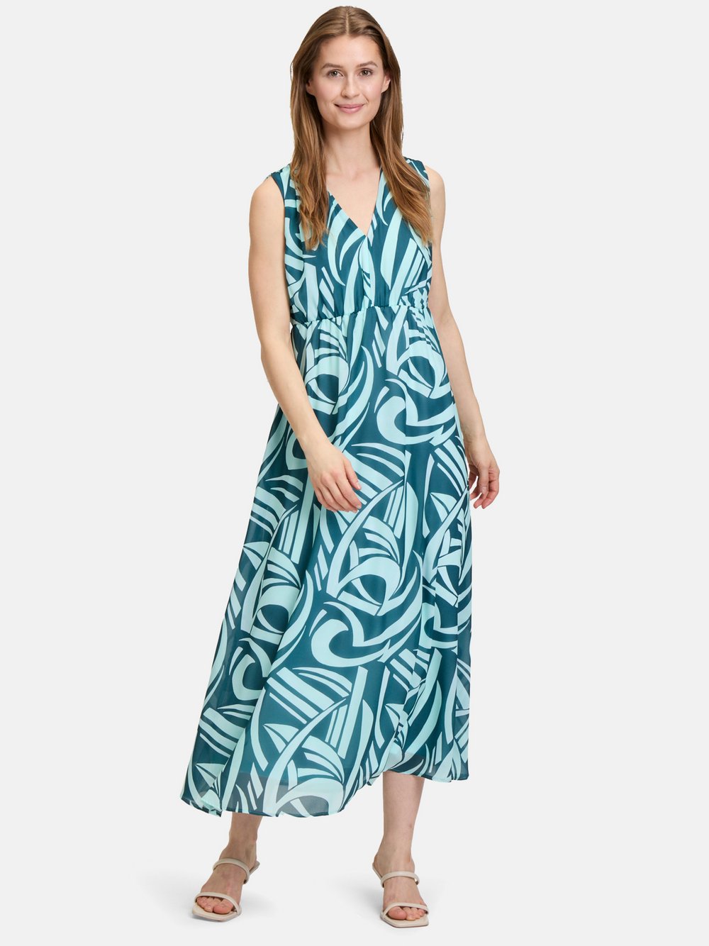 Thumbnail - Betty & Co Chiffonkleid Damen blau gemustert, 42