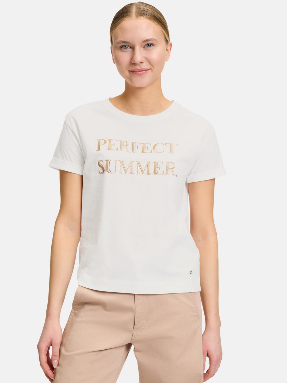 Betty & Co Casual-Shirt Damen Baumwolle weiß bedruckt, L
