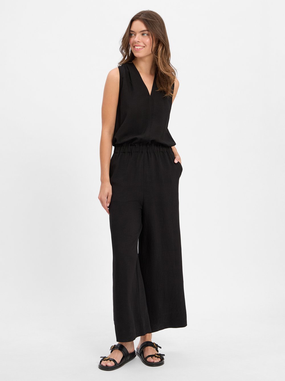 Someday Jumpsuit mit Leinen-Anteil Damen Viskose schwarz, 42