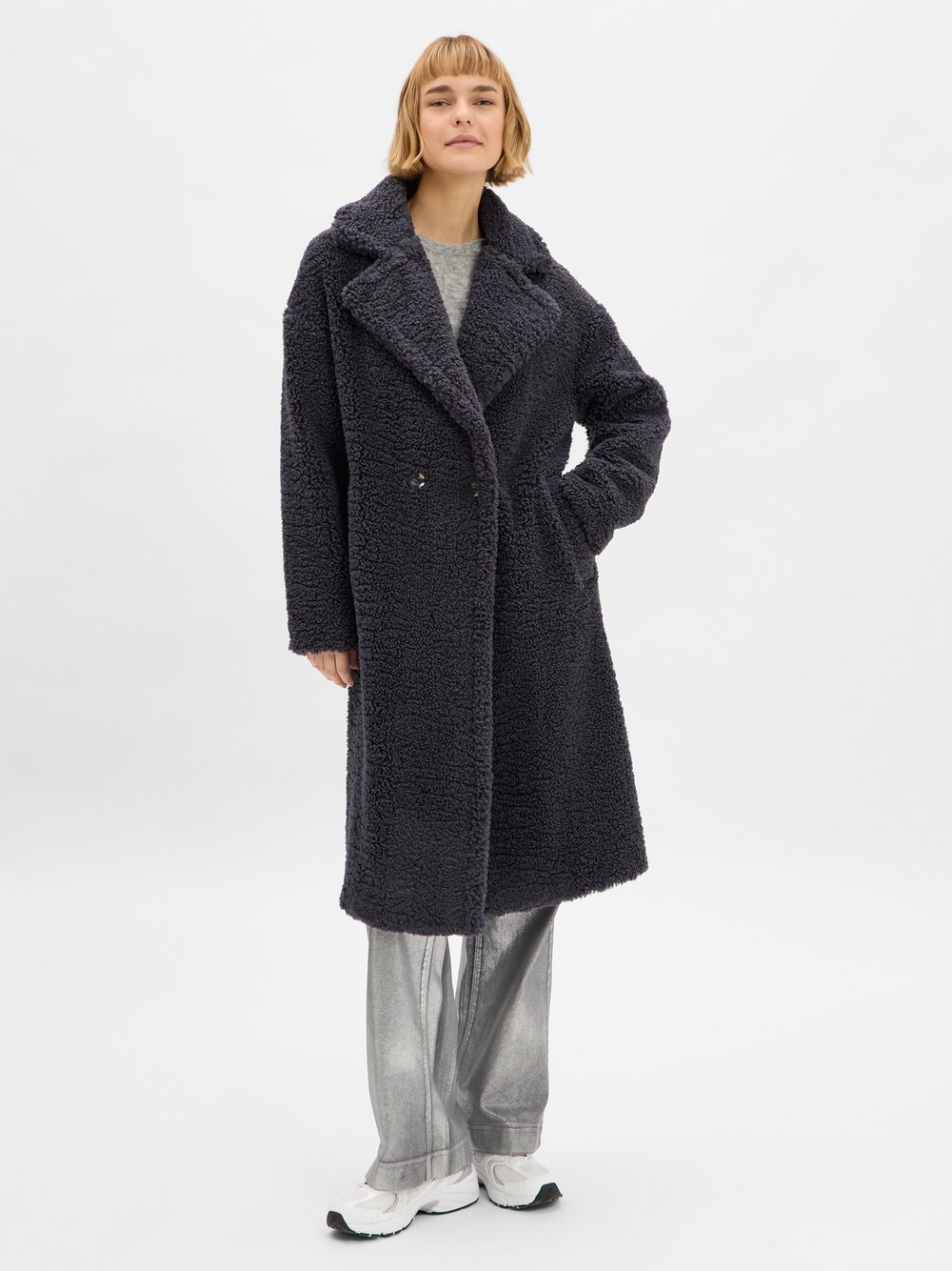 Marie Lund Teddymantel Damen grau, 36