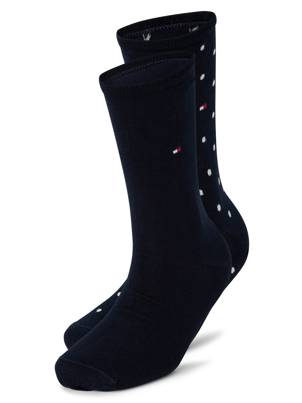 Tommy Hilfiger Socken im 2er-Pack Damen Baumwolle blau gepunktet, 35-38