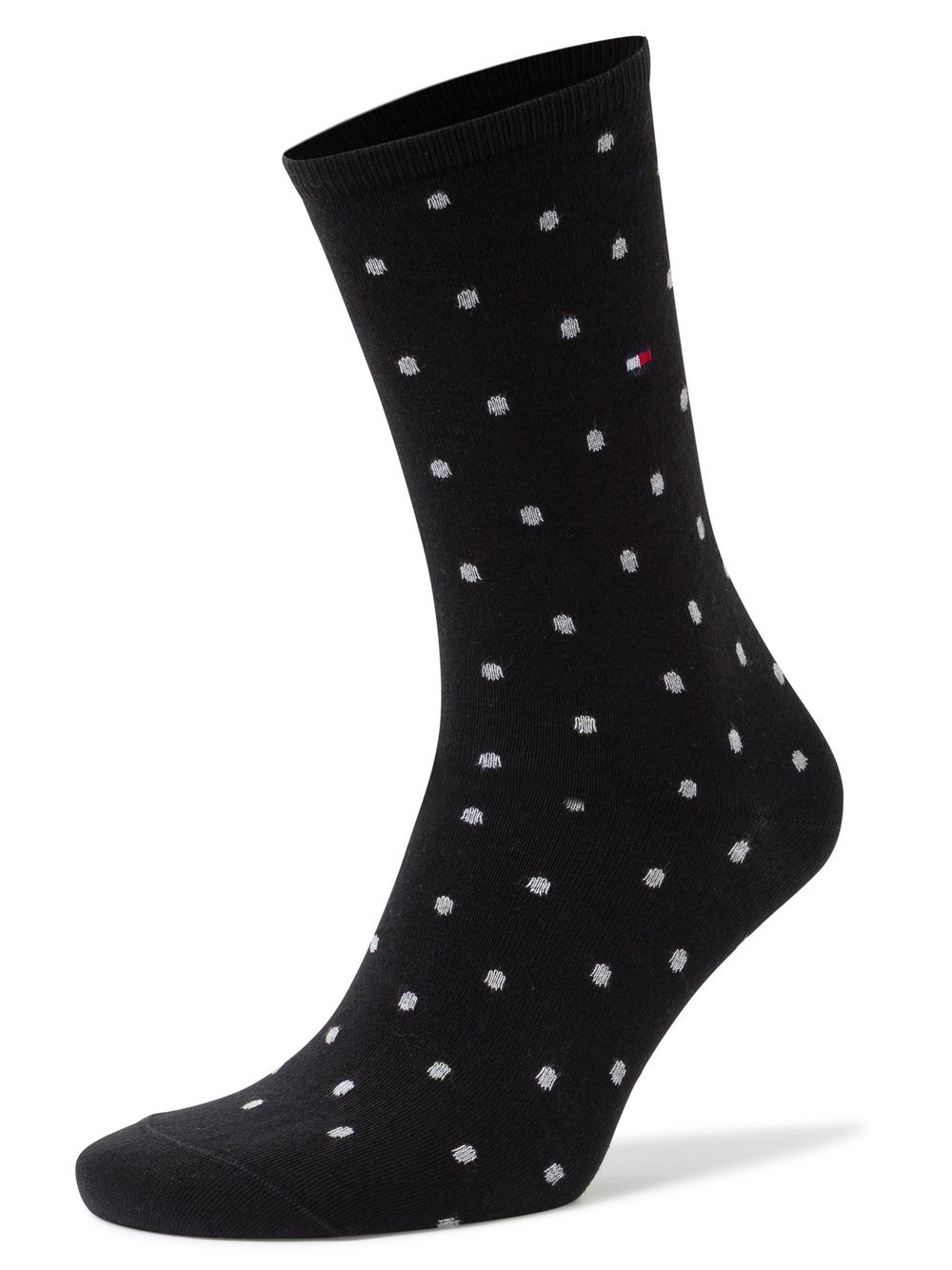 Tommy Hilfiger Socken im 2er-Pack Damen Baumwolle schwarz gepunktet, 39-42