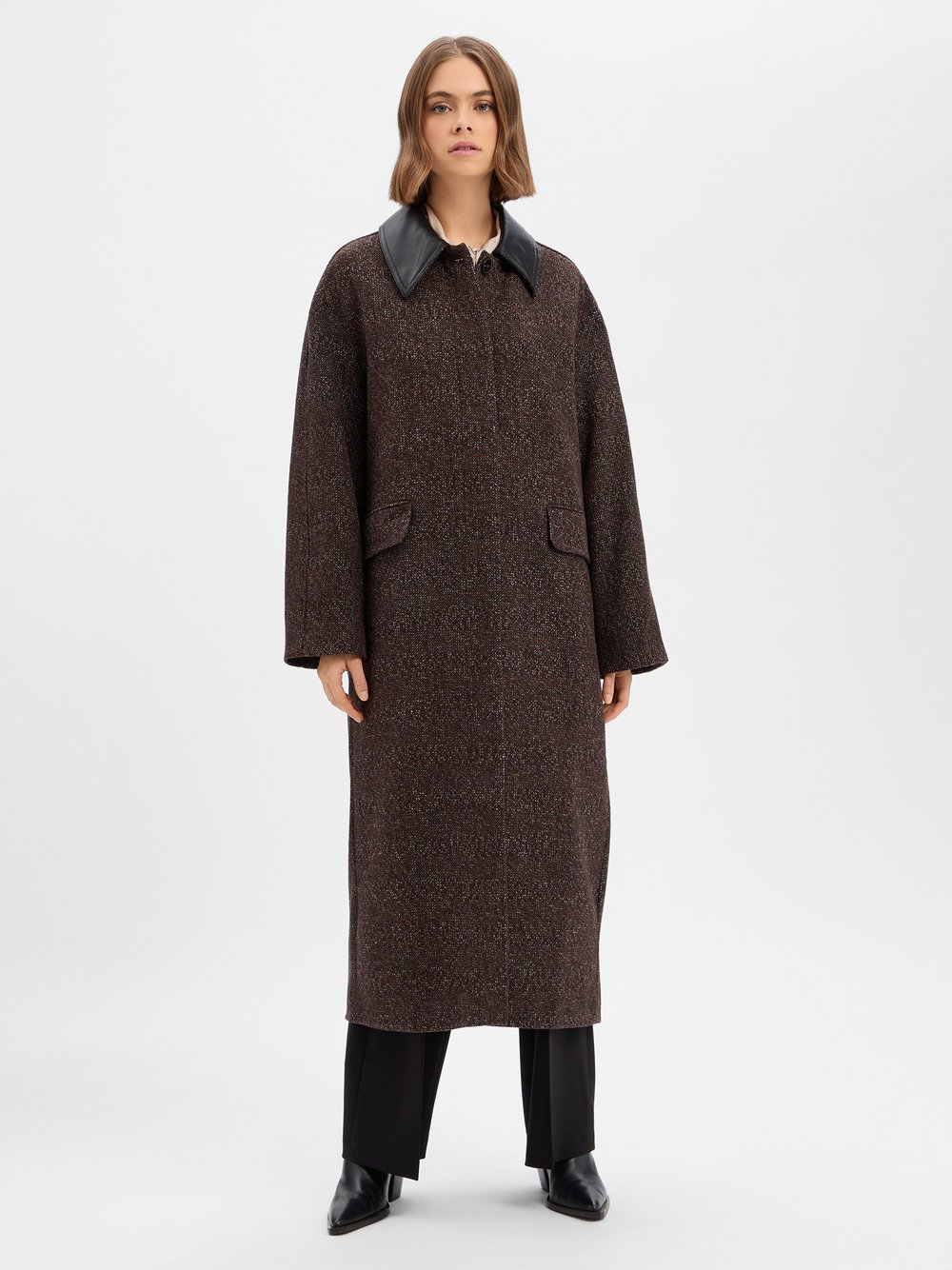 EDITED Mantel mit Wolle Damen mehrfarbig gemustert, 34