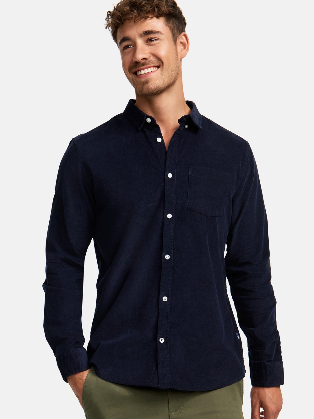 Kronstadt Hemd Langarm Herren Regular Fit Baumwolle blau, M