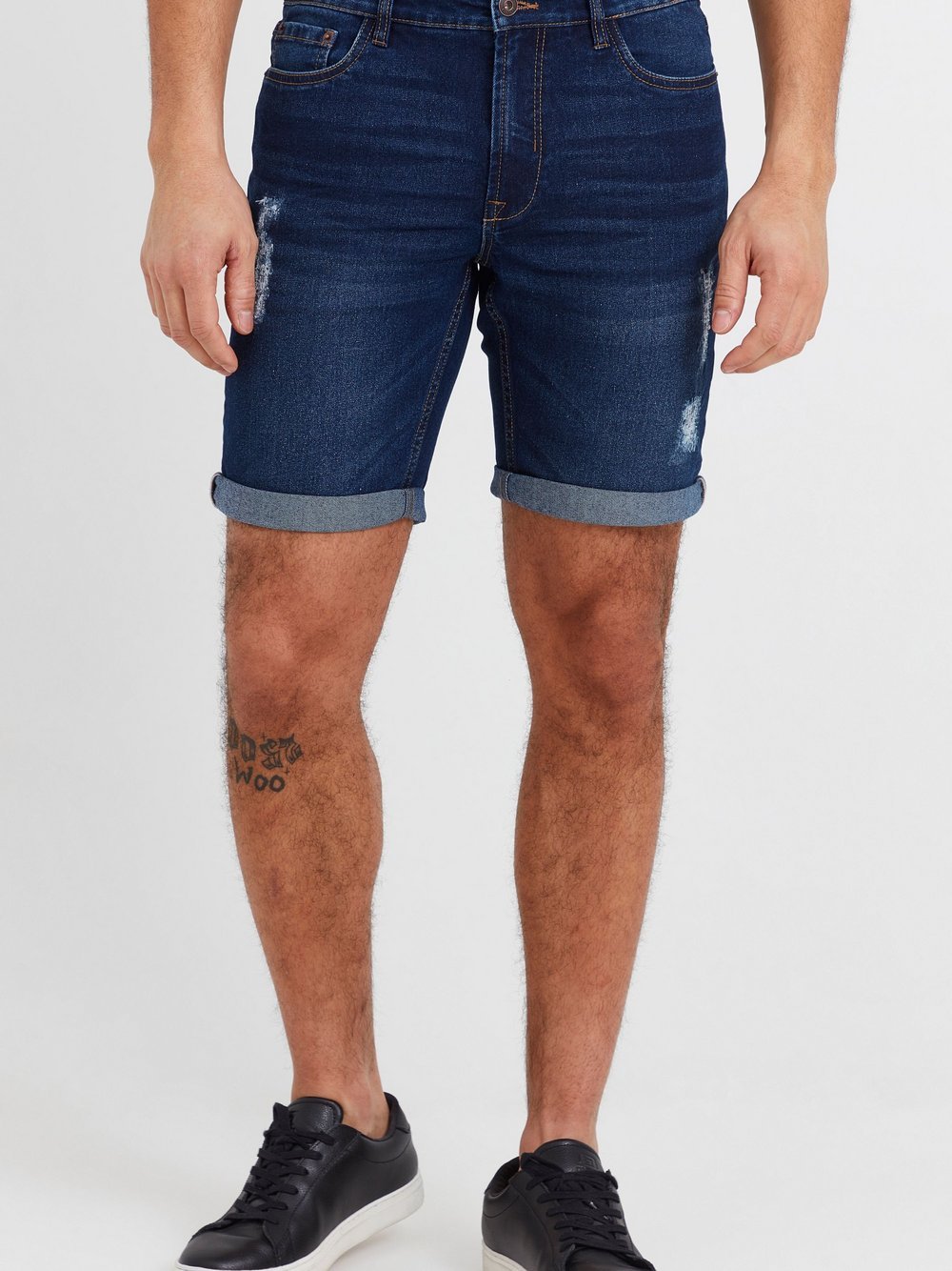 Solid Jeansshorts Herren Baumwolle blau, XL