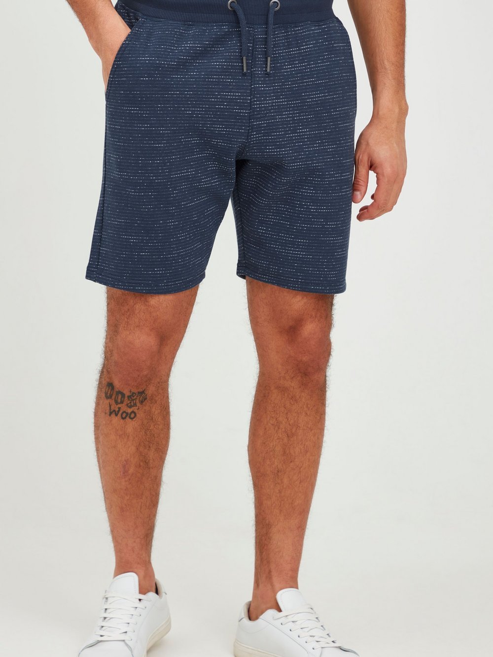 BLEND Sweatshorts Herren Baumwolle blau meliert, L