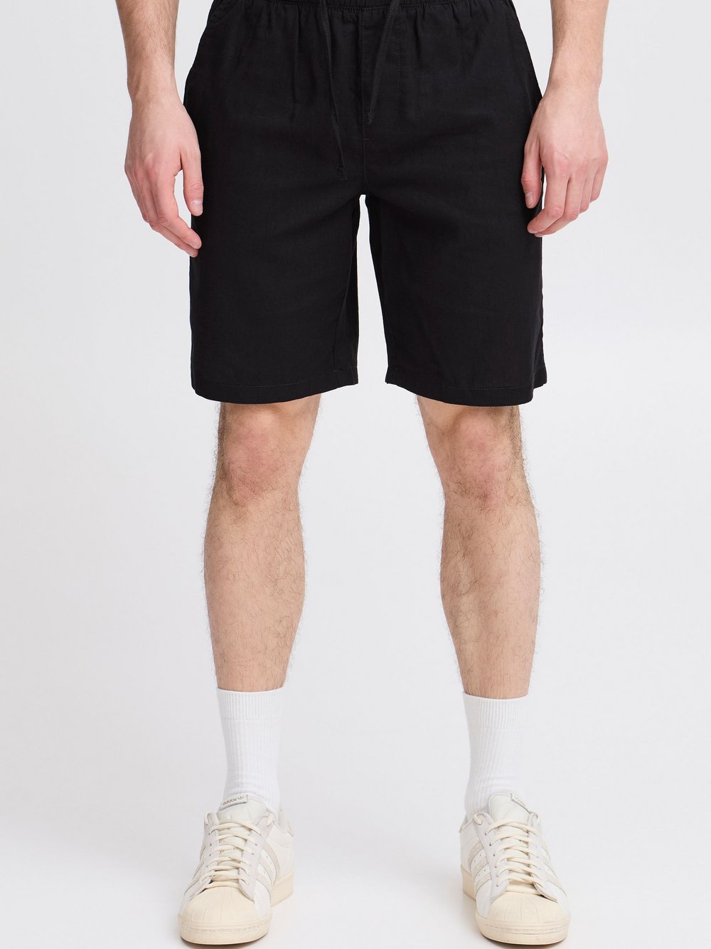 BLEND Shorts Herren Leinen schwarz, L