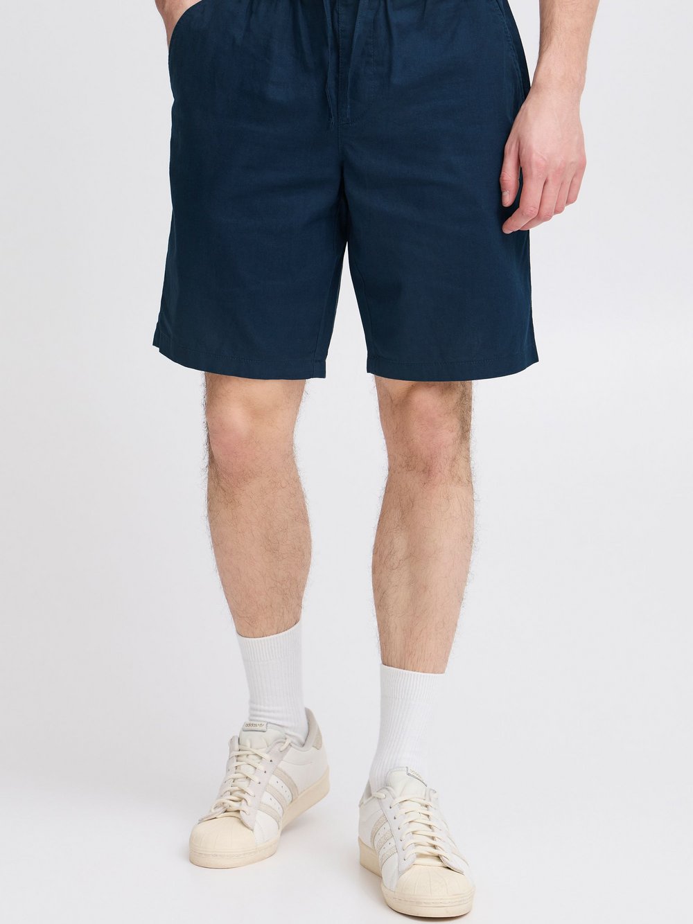 BLEND Shorts Herren Leinen blau, XL