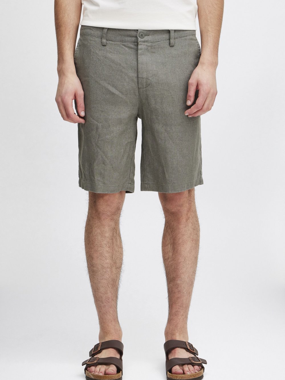 Thumbnail - CASUAL FRIDAY Shorts Herren Leinen grün meliert, L
