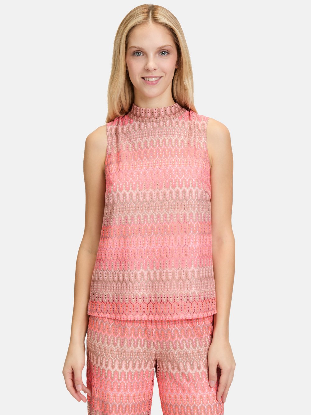 Cartoon Blusentop Damen rosa gestreift, 34