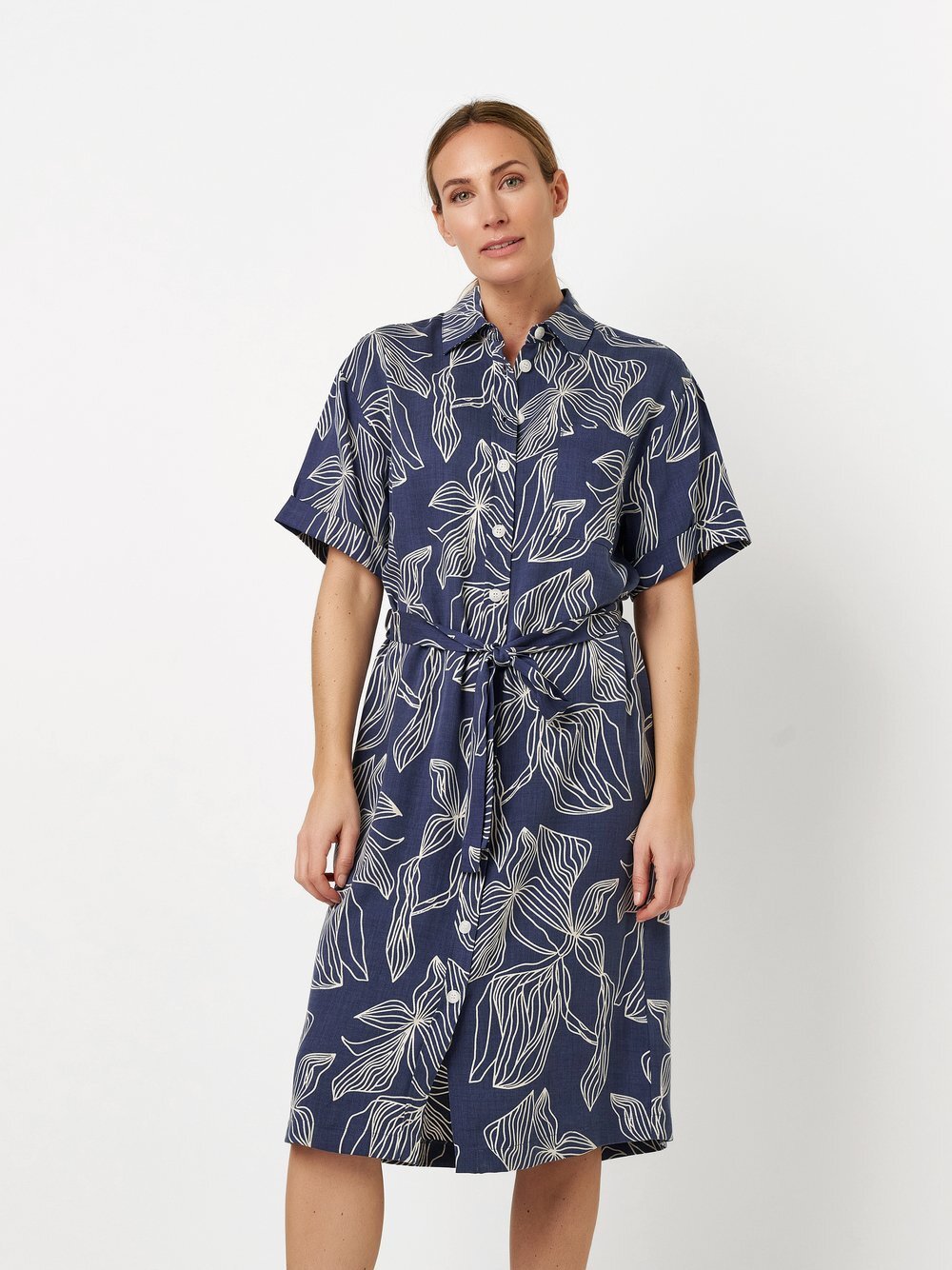 TONI Kleid Damen Viskose blau gemustert, 48