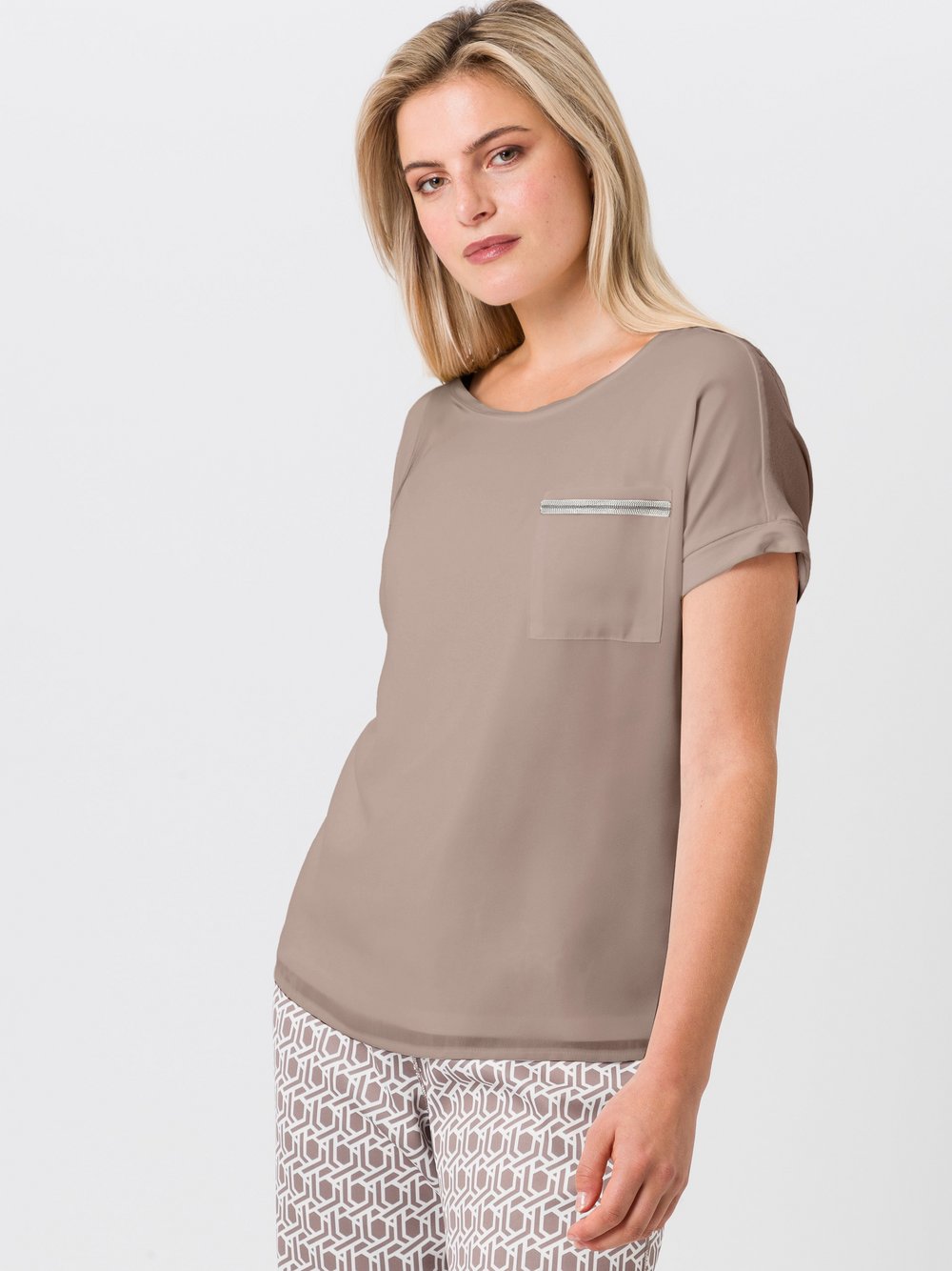 TUZZI Kurzarmshirt Damen Viskose braun, 38