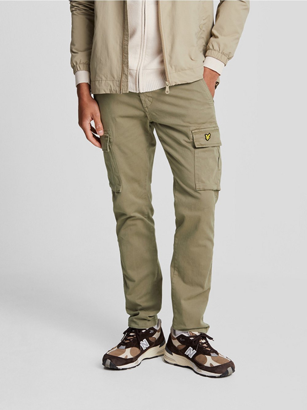 Lyle & Scott Cargohose Herren Baumwolle grün, 30-32