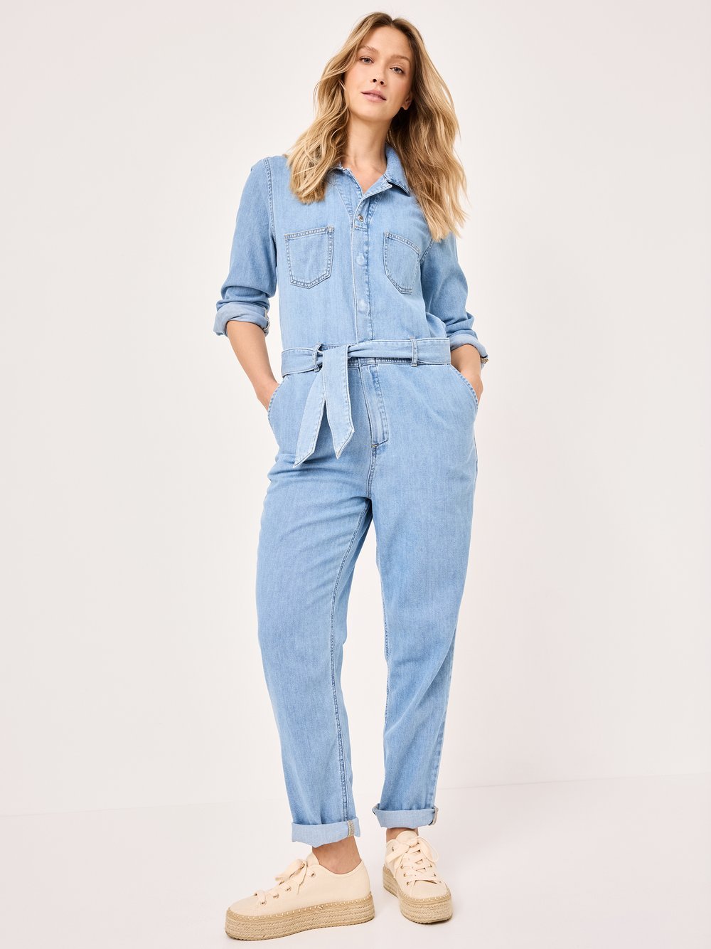 Paddock`s Jumpsuit Damen Baumwolle blau, XXL