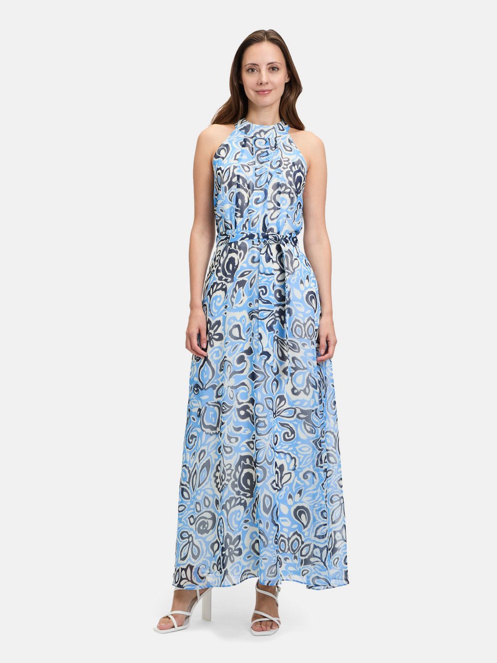 Betty & Co Chiffonkleid Damen blau gemustert, 44