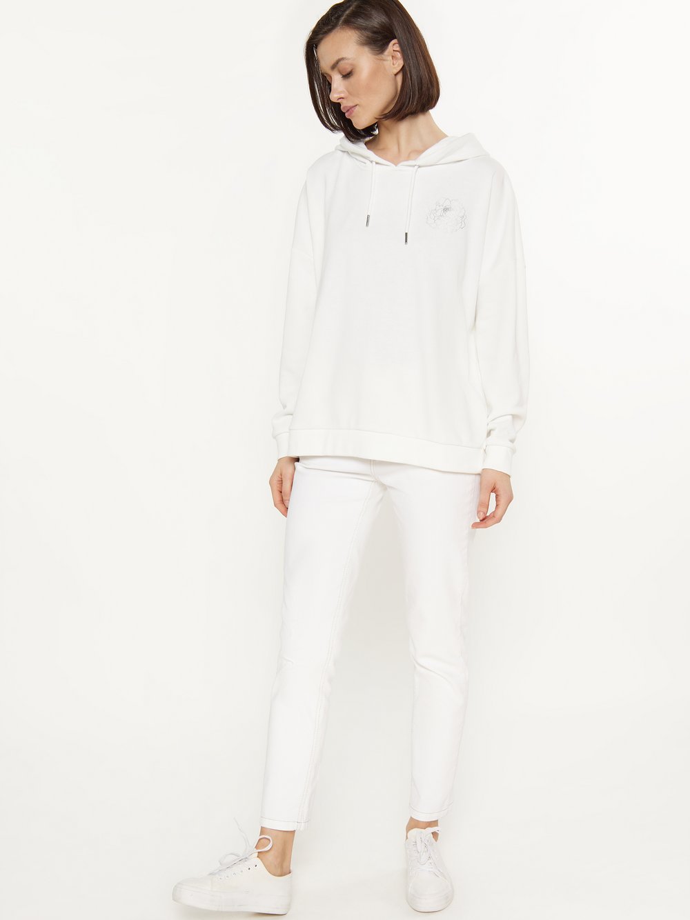 Usha Kapuzenpullover Damen Baumwolle weiß, XL