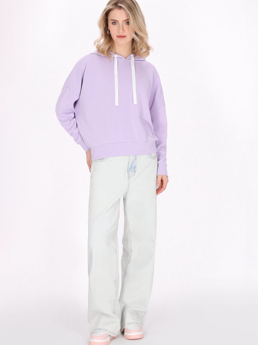 MyMo Kapuzenpullover Damen Baumwolle lila, S