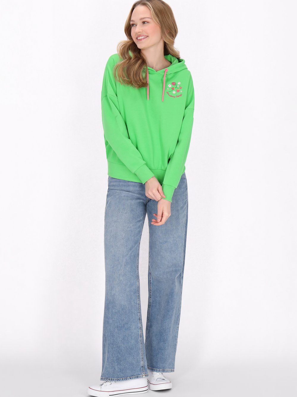 MyMo Kapuzenpullover Damen Baumwolle grün, S