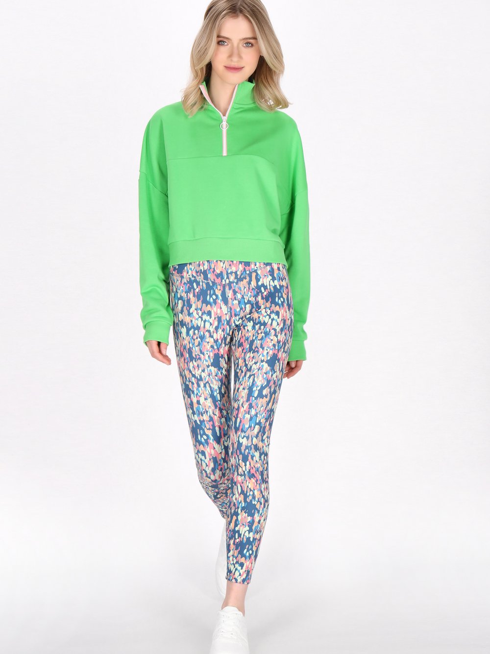 Thumbnail - MyMo Sweatshirt Damen Baumwolle grün, XS