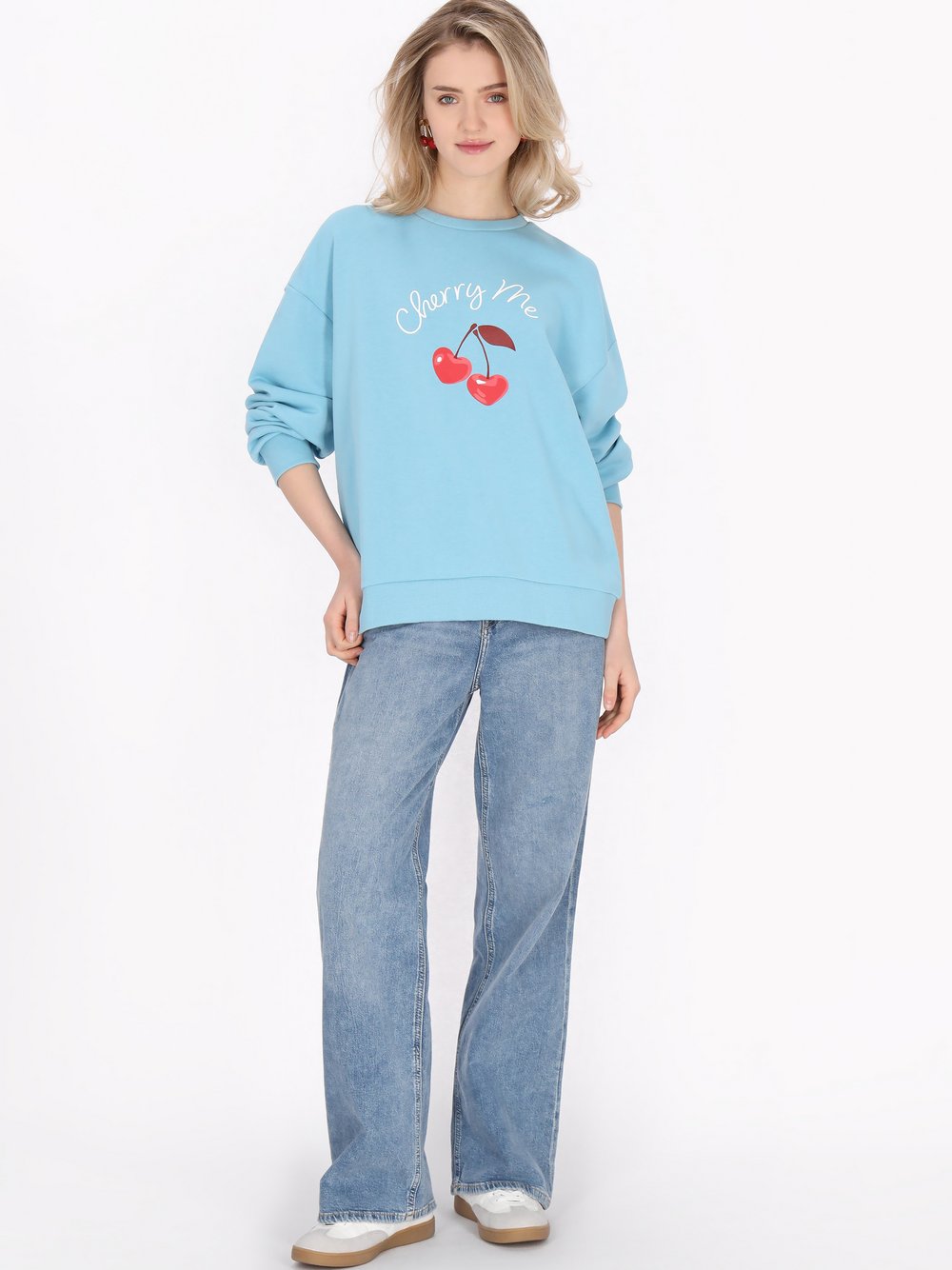 Thumbnail - MyMo Sweatshirt Damen Baumwolle blau, XS