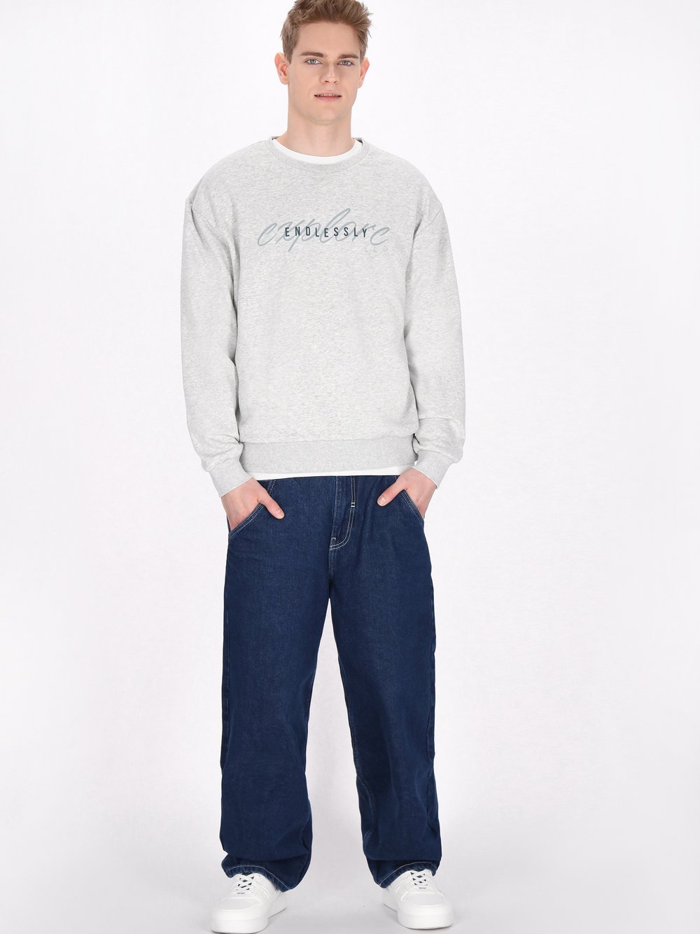 Mo Sweatshirt Herren Baumwolle grau, M