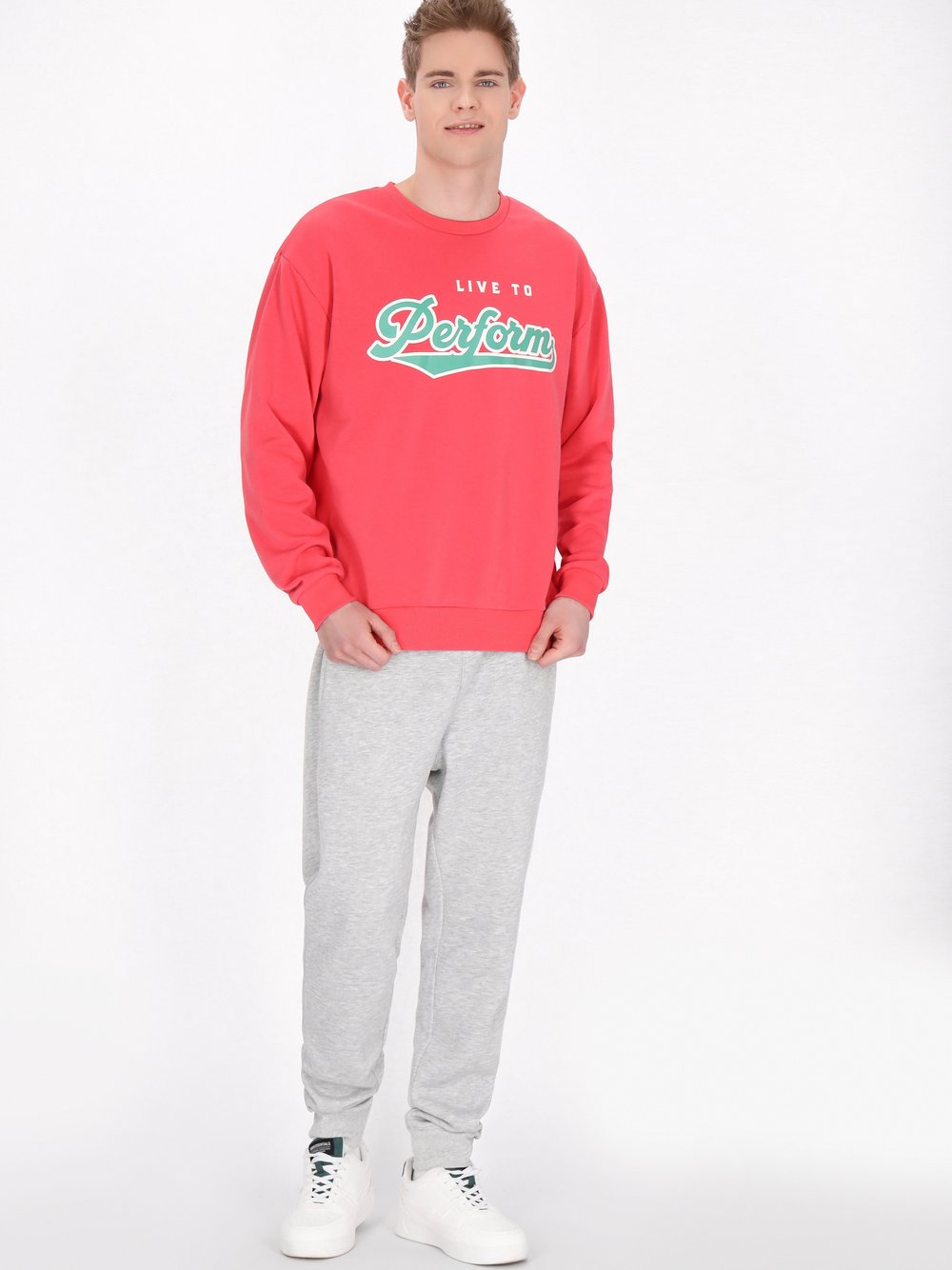 Mo Sweatshirt Herren Baumwolle rot, M