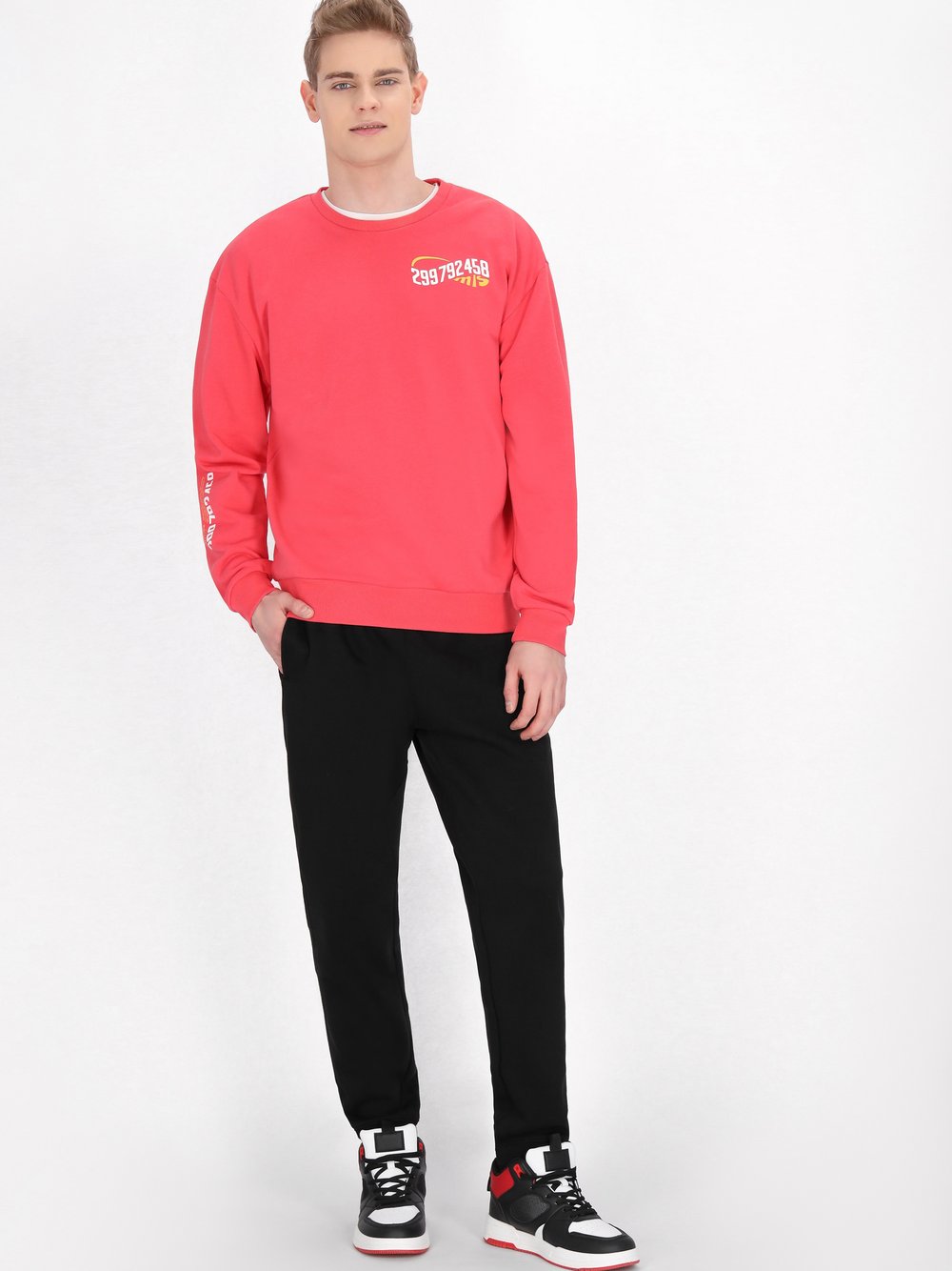 Thumbnail - Mo Sweatshirt Herren Baumwolle rot, L