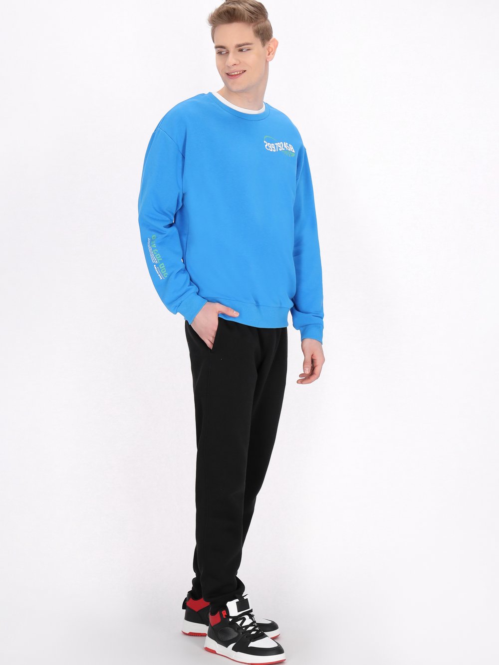 Mo Sweatshirt Herren Baumwolle blau, S