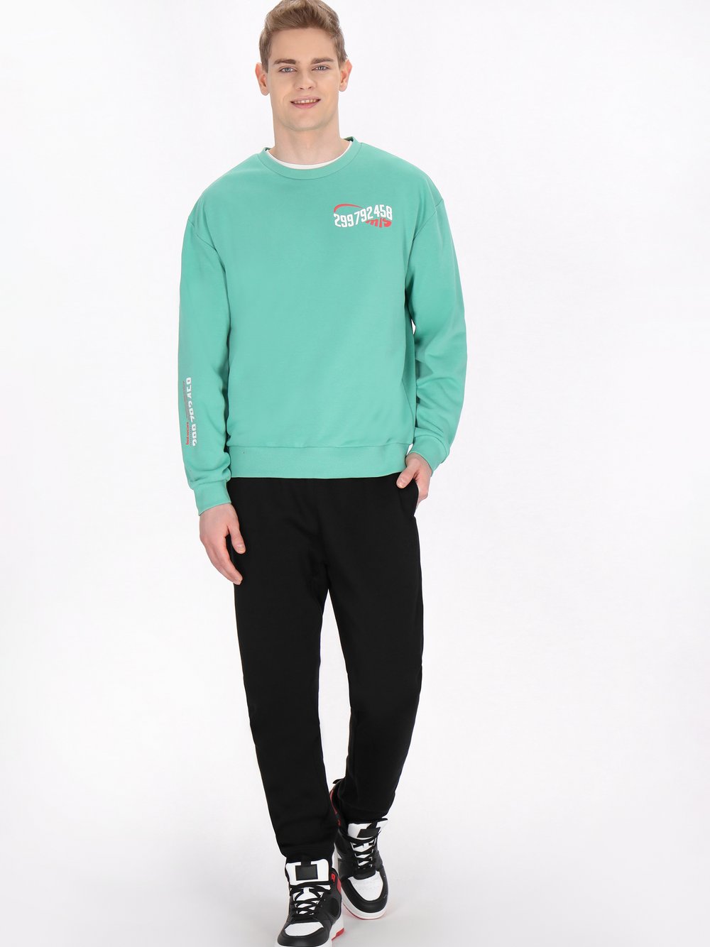 Mo Sweatshirt Herren Baumwolle grün, M