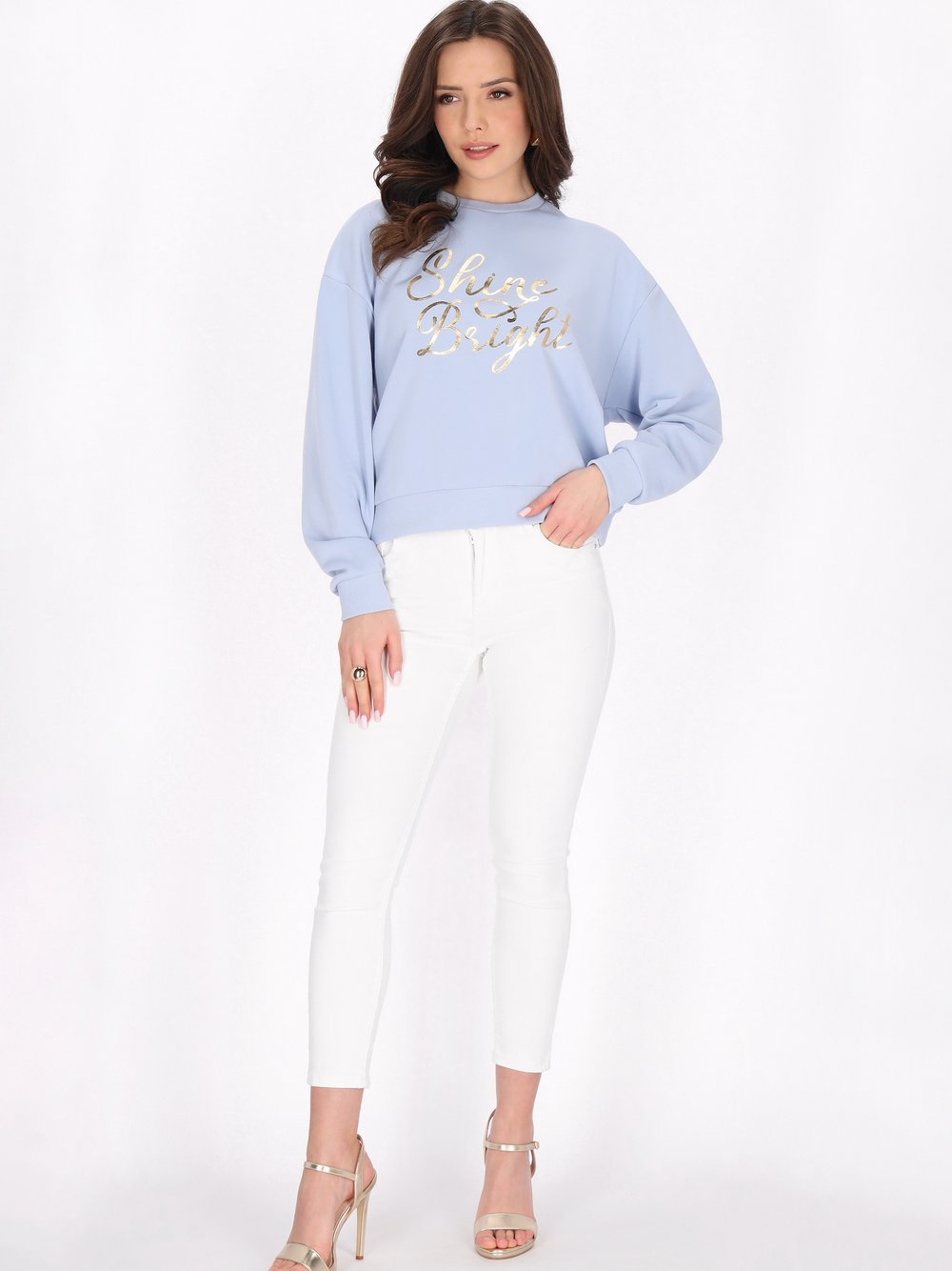 Thumbnail - Faina Sweatshirt Damen Baumwolle blau, L