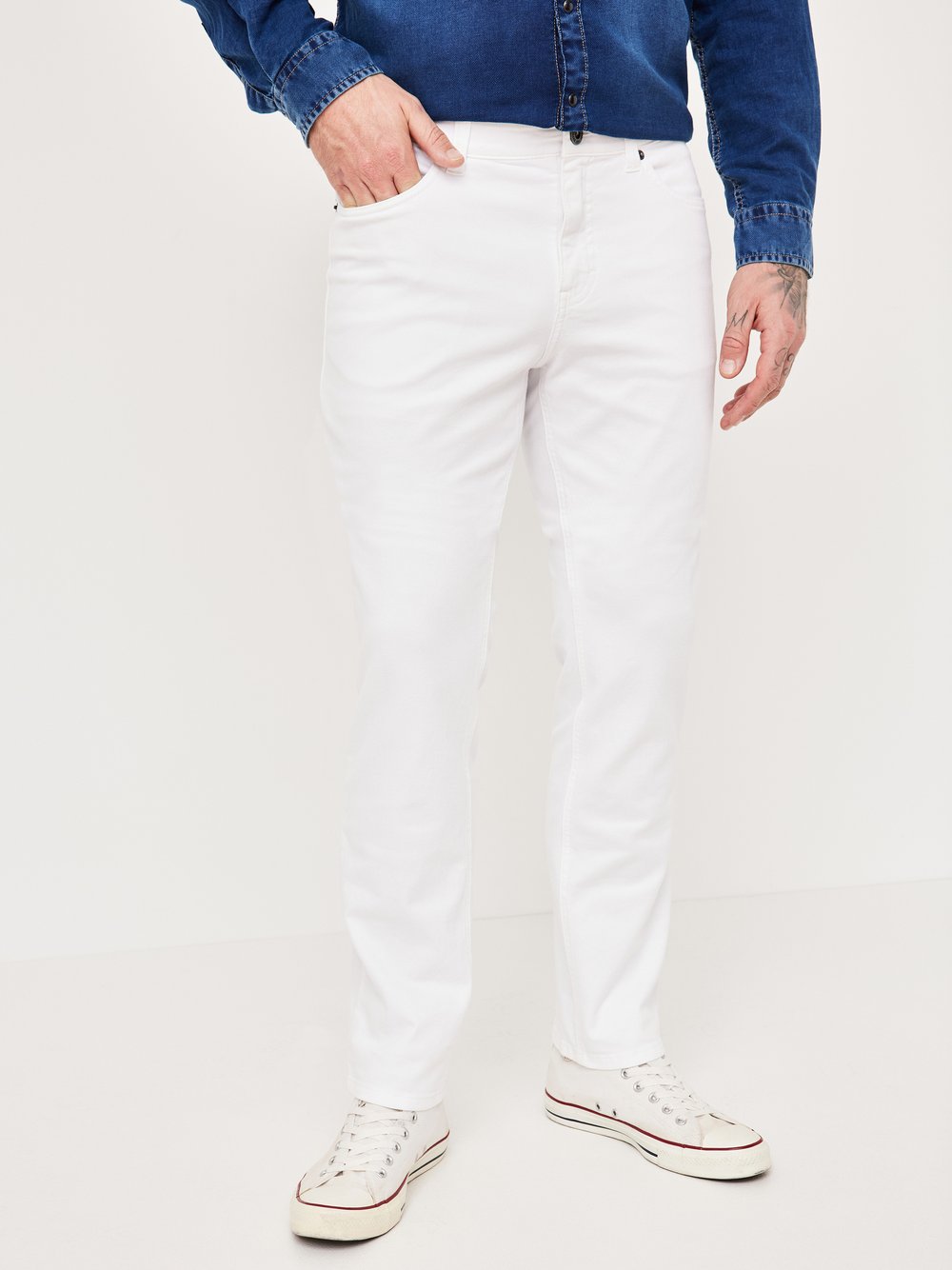 Paddock`s 5-Pocket Jeans Herren Baumwolle weiß, 34-36