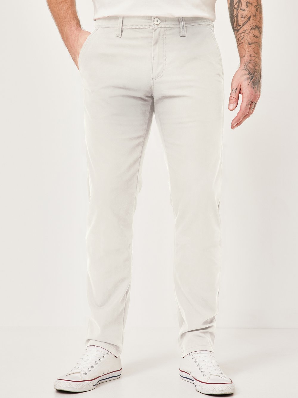 Redpoint Chino Herren Baumwolle weiß, 35-30