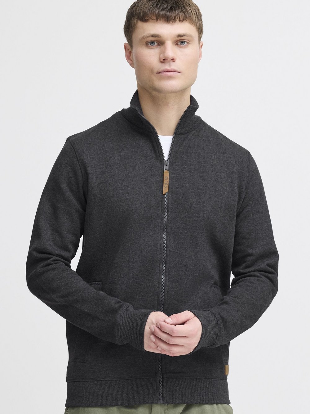 Solid Sweatjacke Herren grau, XXXL
