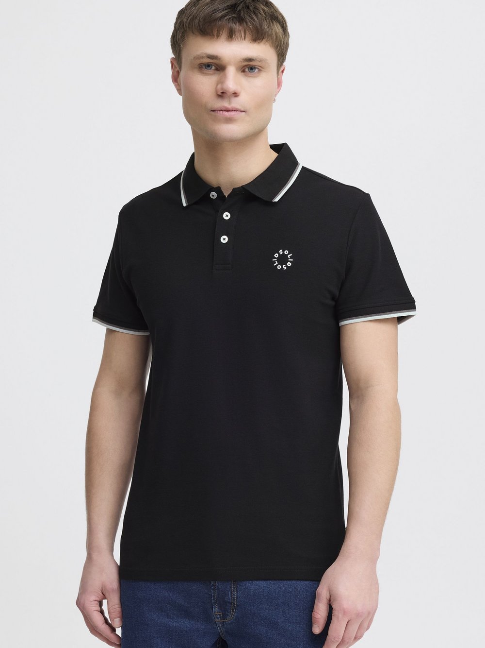 Thumbnail - Solid Poloshirt Herren Baumwolle schwarz, XXXL