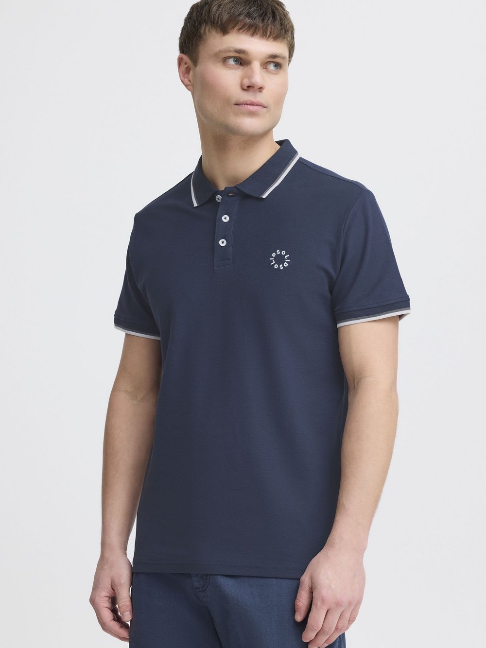 Solid Poloshirt Herren Baumwolle blau, XXXL