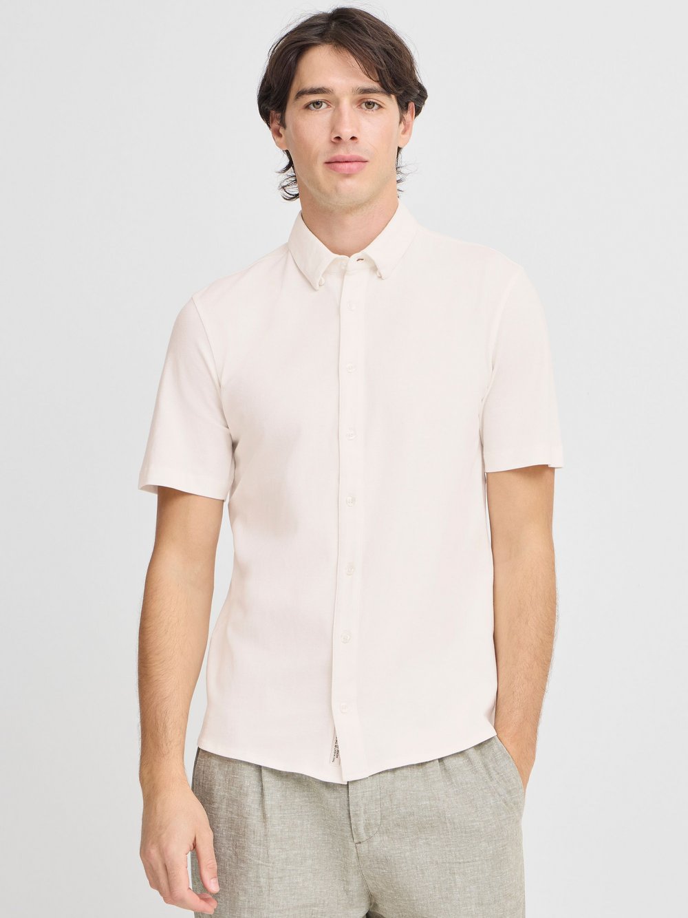CASUAL FRIDAY Kurzarmhemd Herren Baumwolle weiß, XL