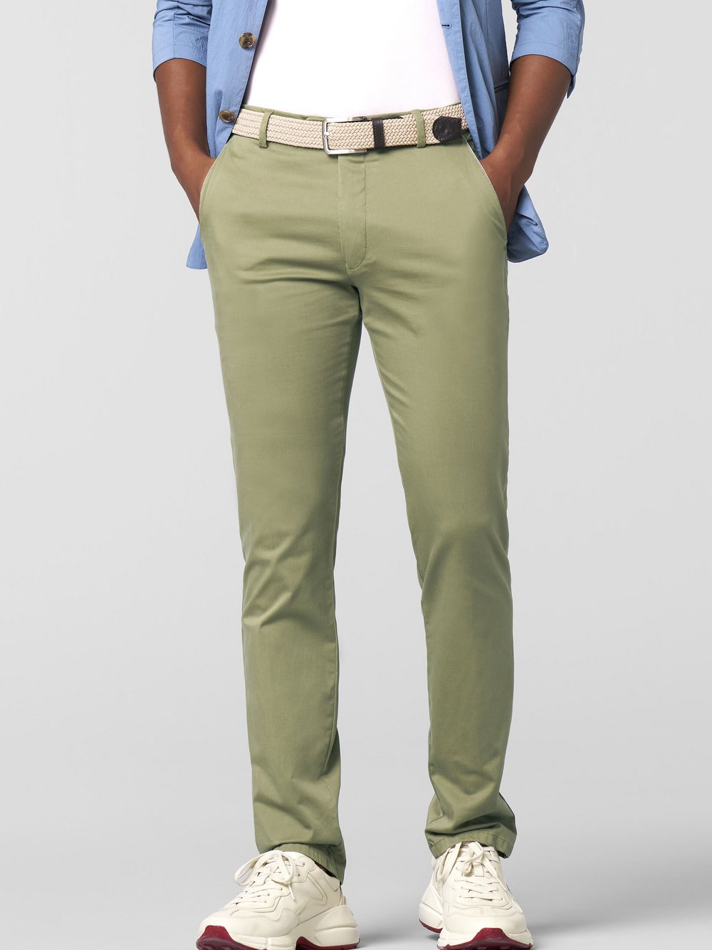 MEYER Chino Herren Baumwolle grün, 26