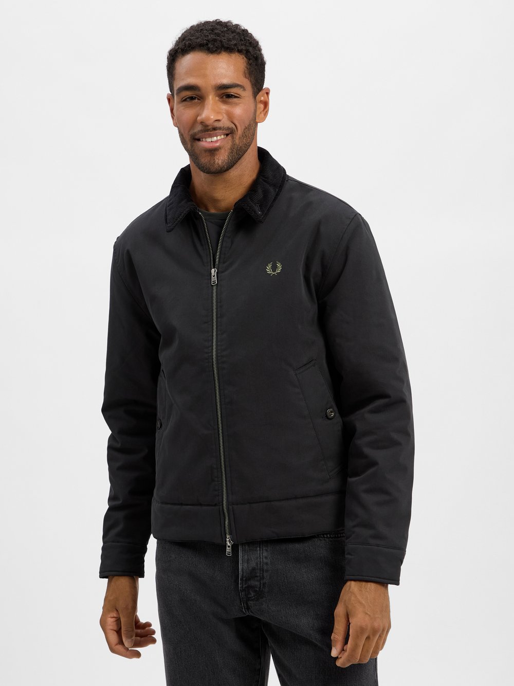 Fred Perry Jacke Herren Baumwolle schwarz, S