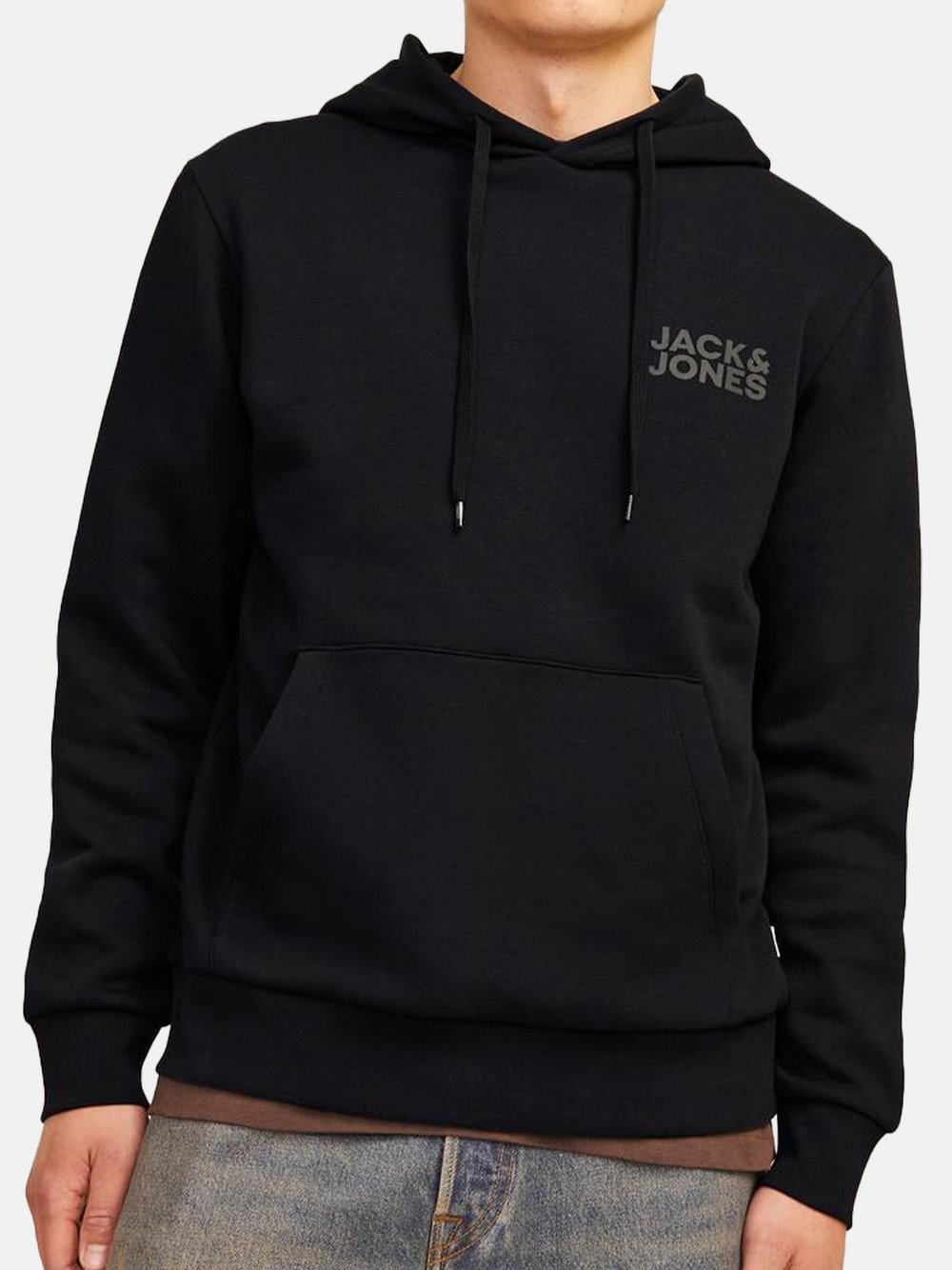 Jack & Jones Hoodie Herren Baumwolle schwarz, XL